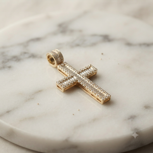 Collier religieux chrétien en argent 925 avec croix de Jésus, bijoux personnalisés, pendentif entièrement serti de diamants de laboratoire, style hip-hop, breloques. - Product Image 3