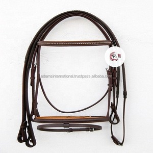Leather Bridle with Plain <b>Padded</b> <b>Headband</b> and brow band Wholesaler Manufacturer - Product Image 3