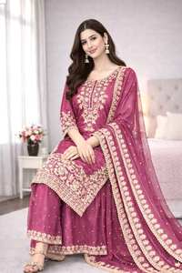 Salwar Kameez en velours bleu roi pour femme, idéal pour les fêtes, en pure soie GMY avec broderies Moti et sequins, séchage rapide, ZAIN EXPORTS - Product Image 2