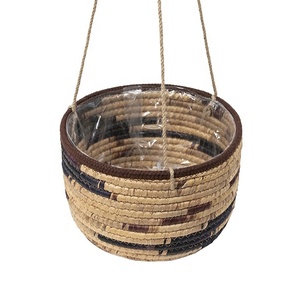 Cestas de Almacenamiento Decorativas para el Hogar de Vietnam, Macetas Colgantes de Jacinto de Agua y Pasto Marino con Revestimiento de Plástico Tejido - Product Image 3
