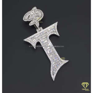 Baguette Moissanite Cross Pendant Hip Hop Necklace <b>Iced</b> <b>Out</b> Statement Jewelry Fashion <b>Chain</b> Gift - Product Image 6