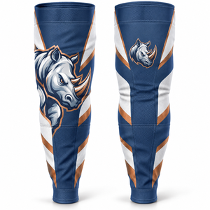 Chaussettes de hockey sur glace pour jeunes 100 % polyester Tailles junior Commandes en gros ODM Faible MOQ Fournisseur d'usine Logo personnalisé Couleurs d'équipe Uniformes de club - Product Image 6