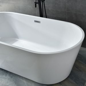 Vasca da Bagno Ovale in Acrilico Bianco 150*80*58cm Senza Base, Modello 822 - Product Image 6