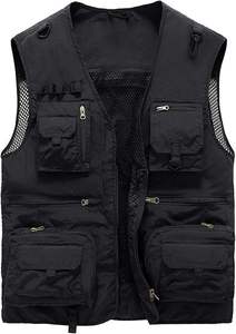 Custom <b>Men</b>’s Canvas Utility Vest Multi-Pocket Waterproof Windproof Outdoor Fishing Safari Travel Workwear - Product Image 5