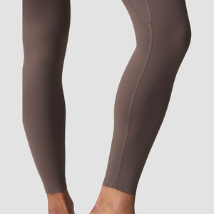 Seamless Mid Solid Color Knitted Activewear Elastic <b>Compression</b> <b>Leggings</b> V Back Fitness Outdoor <b>Women</b> Running Wear Sweat Wicking - Product Image 3