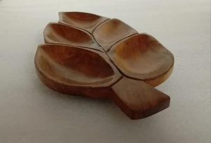 Bandeja de Servir Multifuncional y Plato Decorativo de Madera de Acacia Hecho a Mano, de Forma Irregular Rústica, para Exhibición de Frutas y Aperitivos, Bodas - Product Image 2