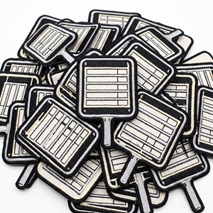 Parche bordado redondo con emblema de calibrador Vernier, borde de sarga gris con ribete Merrow, herramienta de medición de precisión, fabricante de emblemas - Product Image 6