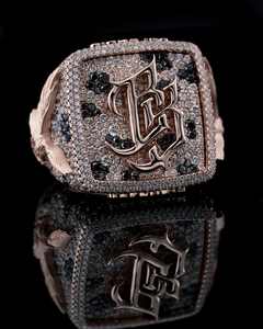 Custom Hip Hop 925 Sterling Silver VVS Moissanite Prong Setting Engagement Bling Iced <b>Initial</b> Letter Championship <b>Ring</b> Unisex - Product Image 1