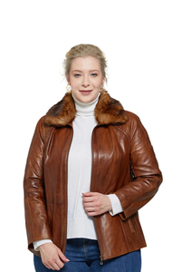 Women's Motorcycle Jacket PU Shell Fox Fur Collar Zipper Closure Winter Casual Wear Solid Color Full Sleeve Nylon Eco-Friendly - Product Image 2