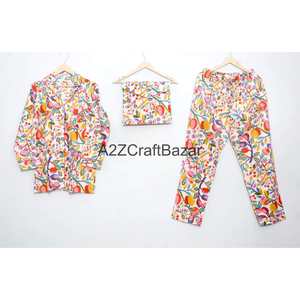 Chemisier Bohème Romantique à Imprimé Floral pour Femme, 100% Coton, Manches Courtes, Col Rabattu, Fermeture à Cordon, Respirant, Séchage Rapide, Doux pour l'Hiver - Product Image 4