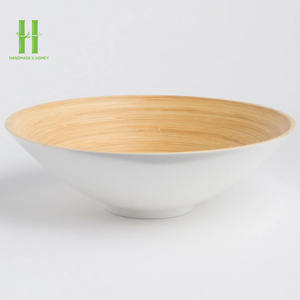 ¡SUPER VENTAS! Tazón de Ensalada de Bambú Lacaado Hecho a Mano, Ecológico, Apto para Microondas, Duradero, Moderno, Utensilios de Cocina HNH, Precio Bajo - Product Image 2
