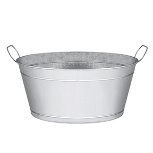 Seau à glace classique en métal galvanisé de 24 L (6 gallons), grande capacité, étanche, pour boissons, bière, style ferme - Product Image 2