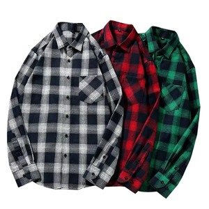 Customized 100% Cotton Flannel Solid <b>Shirt</b> Men <b>Quilted</b> Lined Brushed Single Button Turn-down Collar Casual Breathable Spring - Product Image 5