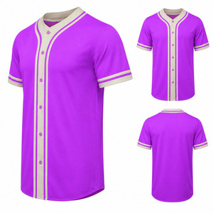 Maillot de baseball pour équipes, col rond oversize, manches courtes, style hip-hop, vente en gros, maillot de baseball uni de haute qualité pour hommes - Product Image 6
