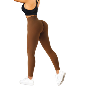 Leggings marron taille mi-haute pour femme White Bird Express – Sans couture, extensibles, pour yoga, gym, entraînement, sport et fitness - Product Image 4