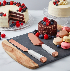 Ensemble de couteaux à fromage en or rose avec manche en marbre, épandeur à beurre en acier inoxydable pour usage en cuisine - Product Image 6