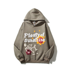 OEM Service Wholesale 100% Cotton Winter Casual <b>Lightweight</b> Solid Color Puff Printed High Quality <b>Hoodies</b> - Product Image 1