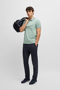 Polo homme style streetwear, couleur unie, coupe slim, t-shirt de golf, respirant, manches courtes, tendance - Product Image 5