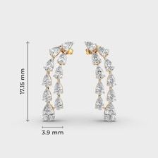 ต่างหูเพชรทรงลูกแพร์ 3.50 กะรัต ทอง 14K: เครื่องประดับเจ้าสาวลายดอกไม้ - Product Image 3