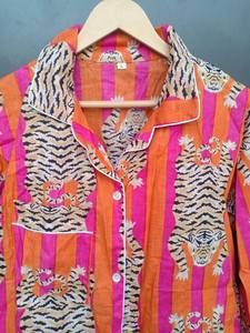 Conjunto de Pijamas de Mujer con Estampado Animal de Naaz Textile, Ropa de Dormir Informal de Verano, Suave y Transpirable, 100% Algodón, Largo hasta la Rodilla - Product Image 3