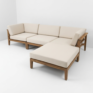 Sofás de Jardín Personalizados de Teca, Sofá Modular de Esquina de Madera para Exteriores, Venta al por Mayor, Marca Privada, Conjuntos de Patio Exterior, Indonesia - Product Image 2