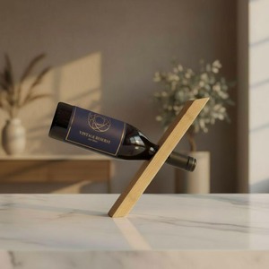 Soporte de Madera para Botellas con Forma Curva Simple, Almacenamiento Elegante Ideal para la Encimera de la Cocina, Guarda Botellas de Vino de Forma Ordenada Ahorra Espacio - Product Image 5