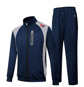 Conjunto Deportivo Color Block con Chaqueta con Cierre y Pantalones, Ropa Deportiva Casual, Ropa de Equipo, Ropa Deportiva de Invierno, Logotipo Personalizado OEM ODM - Product Image 2