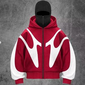 Nueva Sudadera con Capucha Unisex de Moda Urbana con Cremallera para Invierno, OEM ODM Y2K Hip Hop, de Algodón y Felpa, con Bloques de Color y Logotipo Personalizado para Hombre - Product Image 3