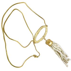 สร้อยคออัญมณีชุบทองมีสไตล์จี้ขนาดใหญ่พร้อมโซ่เครื่องประดับแฟชั่นทำจากทองเหลืองและแก้วขายส่ง - Product Image 3