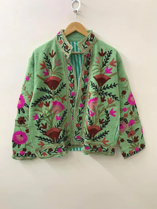 Blouson Bomber Bohème Longueur Standard Hiver/Automne, Finition Artisanale Traditionnelle de Jaipur, Vêtement Ethnique 100% Coton Respirant - Product Image 1