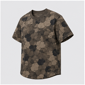 T-shirt à manches courtes pour homme, col rond, imprimé camouflage effet terre craquelée brun cendré personnalisé MTS-CAMO-0032 - Product Image 4