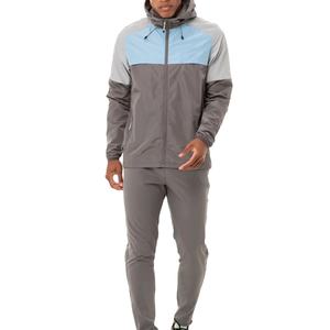 Ensemble veste et pantalon en coton pour homme, style streetwear hiver, avec logo personnalisé imprimé, coupe-vent, fermeture éclair intégrale, survêtement - Product Image 1