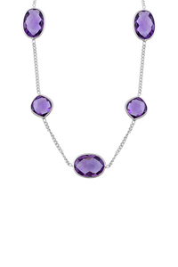 Collar de amatista en plata de ley 92.5 KLSS-40197 - Product Image 5