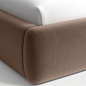 Custom Fabric Round Edge <b>Double</b> <b>Bed</b> | Luxury Hotel Fully Upholstered <b>Bed</b> Manufacturer India - Product Image 4