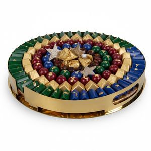 Plateau de chocolats de grande qualité, panier de biscuits et de collations ronds, artisanat haut de gamme pour les cadeaux de mariage et les occasions spéciales - Product Image 3