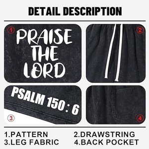 Shorts de course OEM délavés à l'acide, en coton French Terry délavé par le soleil, coupe oversize pour l'entraînement en salle de sport - Product Image 5