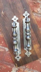 Ensemble de poignées de portail en fer forgé à la main avec finition peinte ; facile à assembler, adapté aux accessoires de portail. - Product Image 5