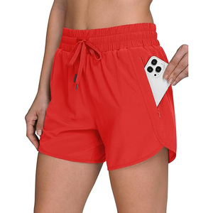 Shorts Deportivos Rojos de Alto Rendimiento para Mujer, Secado Rápido, Transpirables, con Bolsillo - Product Image 1