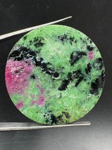 A K <b>Gems</b> pink and Green Ruby Zoisite Watch Dial 28.5 mm One Sided Polished <b>Face</b> 0.7mm Thick Center Hole 2 mm Model Dial-10 - Product Image 5