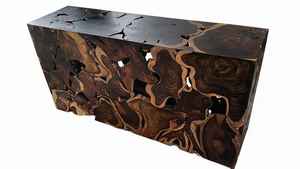 Hot Sale Joined Driftwood Trunk Root Sliced Modern Classic Artistic Decorative Black Reddish Yellow Sono Wood <b>Console</b> <b>Table</b> - Product Image 2