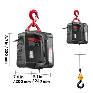"1100 Lbs Capacity Electric <b>Hoist</b> Winch Crane 1500W Portable 25 ft Lifting Height 16.4 Ft/min Manual 2 Straps" - Product Image 3