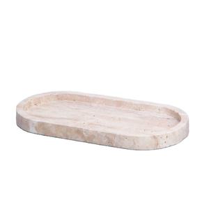 Bandeja Ovalada de Mármol, Elegante Plato de Servir de Lujo, Bandeja Decorativa Ovalada de Mármol Única para Decoración del Hogar, Bandeja de Mármol para Exhibición y Comedor - Product Image 1