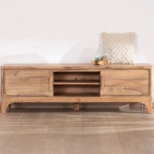 Mueble para TV Vandana Silver Nature de 160 cm, estilo Zen, de madera de acacia, modelo Melody - Product Image 4