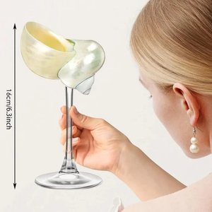 Vietchoice Conch Shell Champagne Glass Luxury Handmade Cocktail <b>Cup</b> With Natural Shell Stem <b>For</b> Restaurants Resorts Hotels Part - Product Image 6