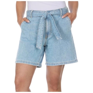 Pantalones Vaqueros de Mezclilla para Mujer, Cintura Alta, con Cinturón, Corte Recto, Casuales, de Algodón - Product Image 1