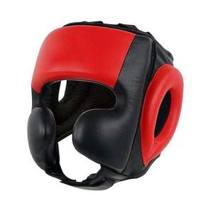 Five B Custom Design Printed Boxing Head Guard PU Leather Protective Training Gear Black White <b>Red</b> Accents Boxing Helmmets - Product Image 6