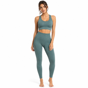 Women's High Waist Seamless Yoga Set With Sports Bra Breathable Workout Activewear Wholesale OEM ODM Manufacturer Factory - Product Image 6