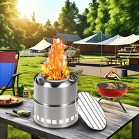 Barbecue au charbon de bois pliable en acier inoxydable pour l'extérieur, cuisinière de pique-nique, ustensiles de cuisine de camping avec couvercle de grill, vente en gros disponible