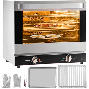 Horno de Convección Comercial de 4 Niveles y 1800W (66L/60Qt) para Hoteles, con Puerta de Vidrio en la Parte Superior y Carga Frontal - Product Image 1