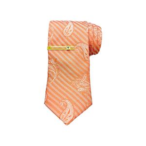 Corbata de poliéster melocotón con rayas - Product Image 2
